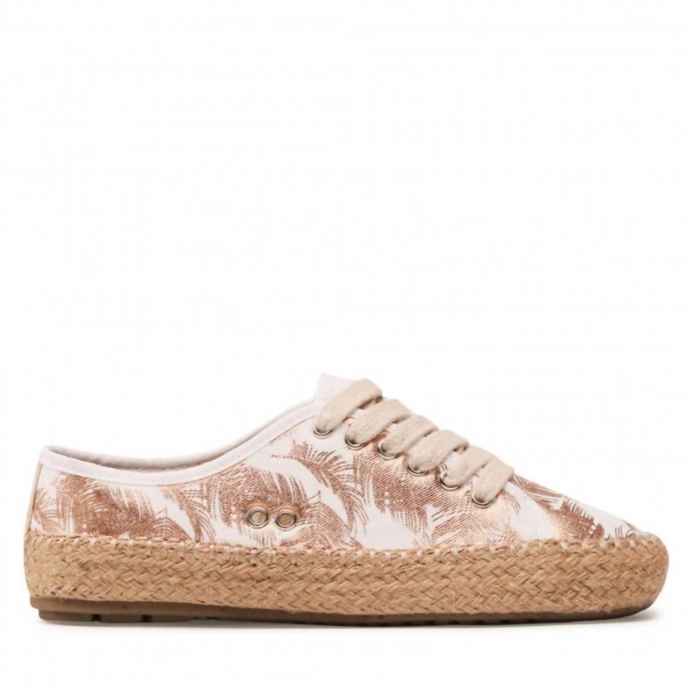 NEW EMU AUSTRALIA women's agonis espadrille trainers in white palm